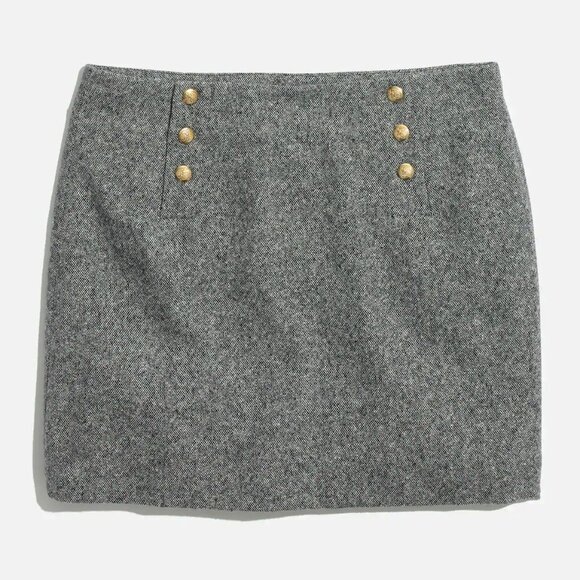 Last Chance! New Madewell x Sézane Léonie Wool Blend Mini Skirt Grey 0, XS fit - Picture 8 of 9